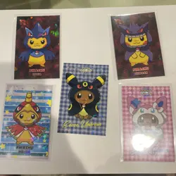 Eevee - Eeveelution Ponchos - Pokemon Let's Go Eevee Card Database Flannel Set - Image 1