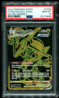 PSA 10 Rayquaza VMAX Full Art Silver Tempest 2022 Pokemon Card #TG29 - Image 1