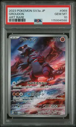 Pokemon TCG Sv3a: Raging Surf Groudon Holo Card 069/062 PSA 10 Gem MT - Image 1