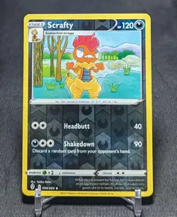 Scrafty Uncommon Reverse Holo 2021 Pokemon TCG Evolving Skies Card 099/203 - Image 1
