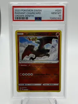 Pokemon Radiant Charizard 020/159 Crown Zenith Holo Radiant Rare PSA 10 - Image 1