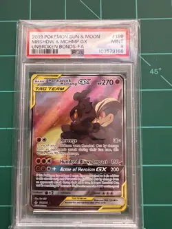 Pokemon Marshadow & Machamp GX 199/214 Unbroken Bonds Full Art Holo PSA 9 - Image 1