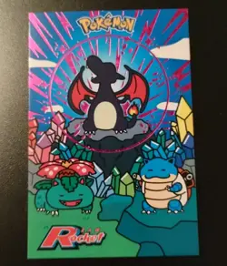 Rocket Team Card Database SHINY CHARIZARD Blastoise Venusaur Pokemon Card Holo - Image 1
