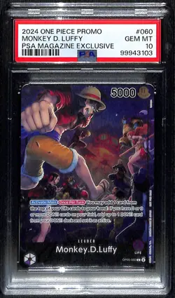 One Piece Monkey.D.Luffy PSA Promo OP05-060 PSA 10 A - Image 1