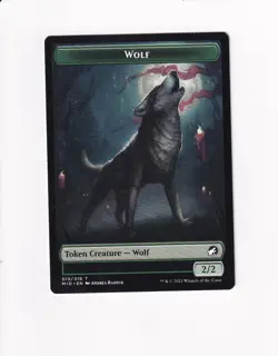 2021 MTG MAGIC COMMANDER: INNISTRAD: MIDNIGHT HUNT DOUBLE TOKEN WOLF / KNIGHT - Image 1