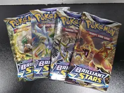 Pokemon Sword & Shield Brilliant Stars Booster Pack Lot of 4 NEW/SEALED - Image 1