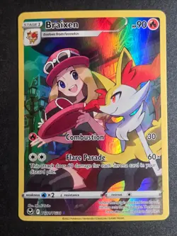 Braixen TG01/TG30 NM Silver Tempest Trainer Gallery Holo Pokemon - Image 1
