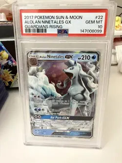 Pokemon TCG 2017 Guardians Rising Alolan Ninetales GX 22/145 GEM MT PSA 10 - Image 3