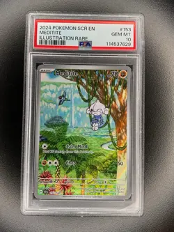 2024 Pokemon Stellar Crown Meditite Illustration Rare #153 PSA 10 - Image 1