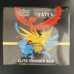 Pokemon TCG Hidden Fates Elite Trainer Box Sealed (See pics, small tear) - Image 1