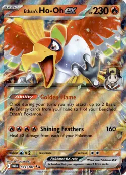 Pokemon Ethan's Ho-Oh ex 039/182 SV10 Destined Rivals Holo TCG - Image 1