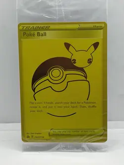 2021 Pokemon Black Star Promo Celebrations Gold #SWSH146 Poke Ball Sealed Promo - Image 1