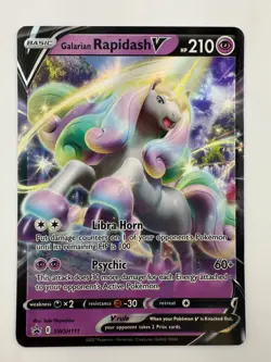 Pokemon TCG Galarian Rapidash V SWSH111 Blacks Star Promo NM - Image 1