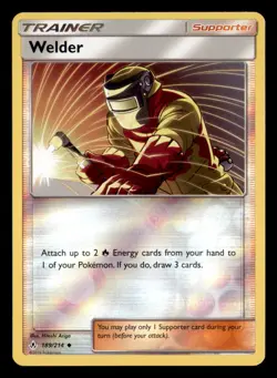 Welder 189/214 Uncommon Unbroken Bonds Pokemon Reverse Holo Near Mint - Image 1