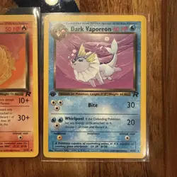 Dark Flareon 35/82 and Dark Vaporeon 45/82 1st Edition Pokemon Cards - Image 2