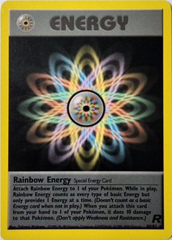 Rainbow Energy 80/82 Team Rocket Rare Vintage Pokemon Card - Image 1