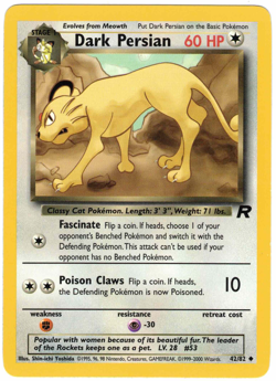 Dark Persian 42/82 Team Rocket Vintage Pokemon Card - Image 1