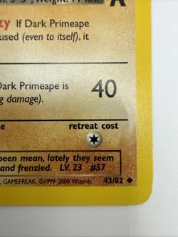 Dark Primeape 43/82 Team Rocket Regular Vintage Pokemon Card - Image 5