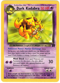 Dark Kadabra 39/82 Team Rocket Regular Vintage Pokemon Card - Image 1
