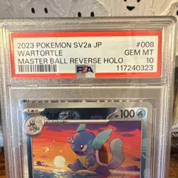 Pokemon SV2a Card 151 Wartortle 008/165 JP Master Ball Reverse Holo PSA 10 - Image 2