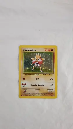 Pokemon 1999 TCG Hitmonchan Holo Rare Base Set Card #7/102. - Image 1