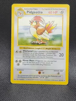 Shadowless Pidgeotto 022/102 Pokemon TCG WOTC Base Set - Image 1