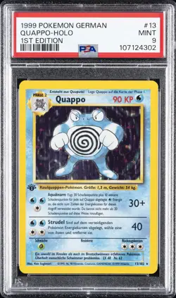 1999 POKEMON GERMAN 1ST ED #13 QUAPPO-HOLO PSA 9 - Image 1