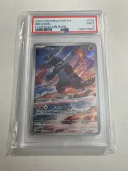 2023 Pokemon Par EN-Paradox Rift Groudon #199 Illustration Rare PSA 9 - Image 1