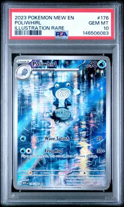 2023 POKEMON MEW EN-151 176 POLIWHIRL ILLUSTRATION RARE PSA 10 - Image 1