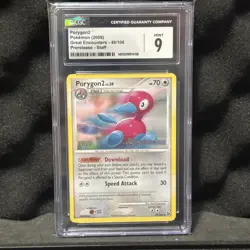 2008 POKEMON GREAT ENCOUNTERS - PRERELEASE - STAFF #49/106 PORYGON2 CGC 9 - Image 1
