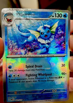Vaporeon 022/131 Pokeball texture/print Error Pokemon Error Card Misprint - Image 1