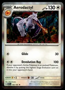 Aerodactyl 142/165 Rare 151 Pokemon Holo Near Mint - Image 1
