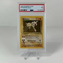 Hitmonlee Holo 7/62 Fossil Ultra Rare Pokemon Card PSA 7 Near Mint - Image 1