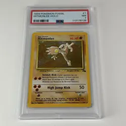 Hitmonlee Holo 7/62 Fossil Ultra Rare Pokemon Card PSA 7 Near Mint - Image 3