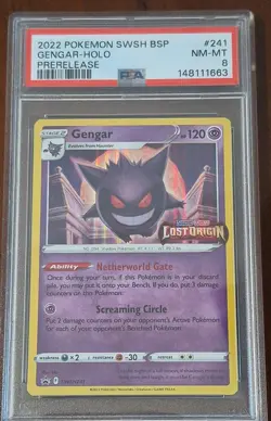 Pokemon TCG GENGAR HOLO SWSH241 SWORD & SHIELD PROMO PSA 8 LOST ORIGIN STAMPED! - Image 1