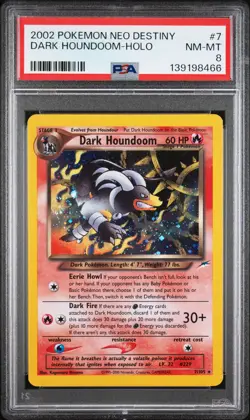2002 POKEMON NEO DESTINY #7 DARK HOUNDOOM-HOLO PSA 8 - Image 1