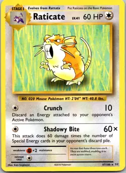 POKEMON RATICATE 67/108 RARE XY EVOLUTIONS NM/M - Image 1