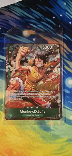 Monkey.D.Luffy P-135 Winner Stamp OP16 Pre-Release Event Promo Card Sealed - Image 1