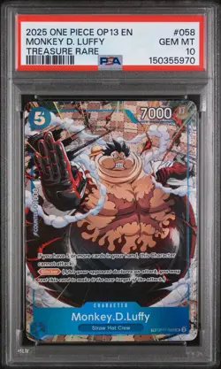 2025 ONE PIECE OP13-CARRYING ON HIS WILL TREASURE RARE MONKEY D. LUFFY PSA 10 - Image 1