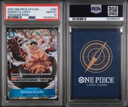 2025 ONE PIECE OP13-CARRYING ON HIS WILL TREASURE RARE MONKEY D. LUFFY PSA 10 - Image 3