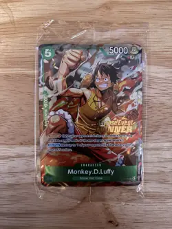 Monkey.D.Luffy P-135 Winner Stamp OP16 Pre-Release Event Promo Card Sealed - Image 1