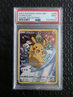 Pokemon Pikachu SWSH020 Black Star Promo Holo Card PSA 9 - Image 1