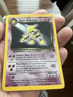 Dark Alakazam 1/82 Holo Team Rocket Rare Pokemon Card WOTC Vintage MP - Image 2