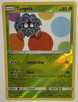 LP Pokemon Tangela - 1/214 - Common - Reverse Holo Near Mint Lost Thunder - Image 1
