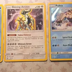 Pokemon Tcg Shining Legends Holo 3-Card Lot: Shining Volcanion, Arceus, Palkia - Image 3