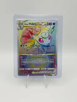Alolan Vulpix VSTAR 197/195 Rainbow Rare Silver Tempest Pokemon Card - Image 1