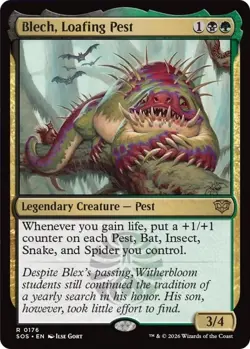 Blech, Loafing Pest (R) Foil #176 Secrets of Strixhaven MTG NM - Image 1