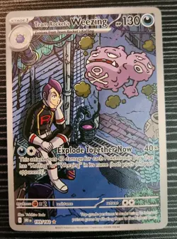 Pokemon- Team Rocket's Weezing 199/182- Destined Rivals- Illustration Rare Card - Image 1