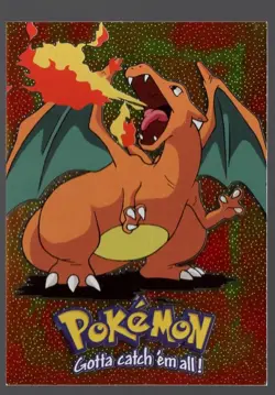 Pokemon TCG Topps Charizard E6 of 12 Movie Edition Holo Foil Black Logo - MP/HP - Image 1