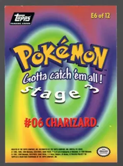 Pokemon TCG Topps Charizard E6 of 12 Movie Edition Holo Foil Black Logo - MP/HP - Image 2